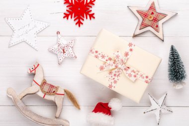 Noel dekor ve süs tarzında Noel arkaplanı.