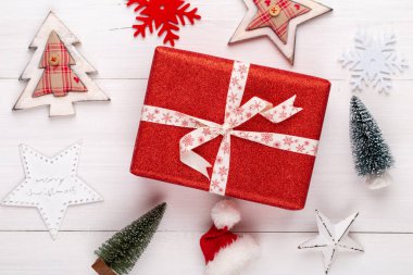 Noel dekor ve süs tarzında Noel arkaplanı.