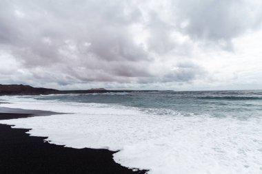 bir görünümü Beach, lanzarote, Kanarya Adaları, İspanya.