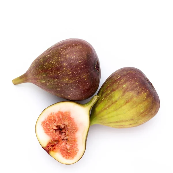 Fig fruits isolated on white background. Top view. Flat lay patt — Stock Photo, Image