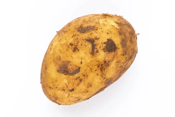 Young potato isolated on white background. Harvest new. Flat lay — Stock Photo, Image