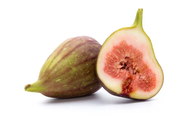 Fig frukter isolerad på vit bakgrund. Ovanifrån. Lägenheten låg patt — Stockfoto