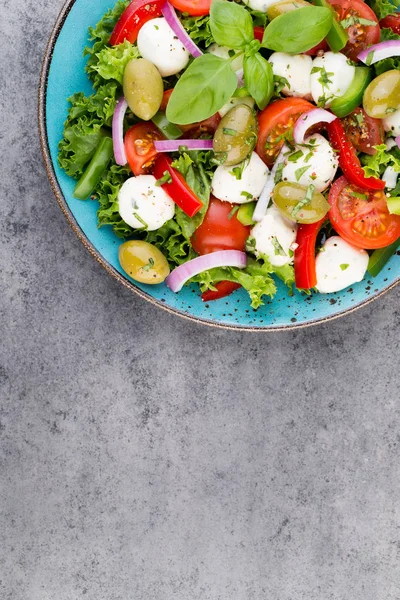 Sebze salatası peynir Mozzarella peyniri, domates, basilikum ve 