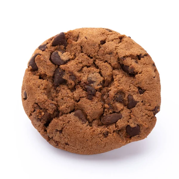 Beyaz arka plan üzerinde izole çikolatalı kurabiye. Tatlı biscu