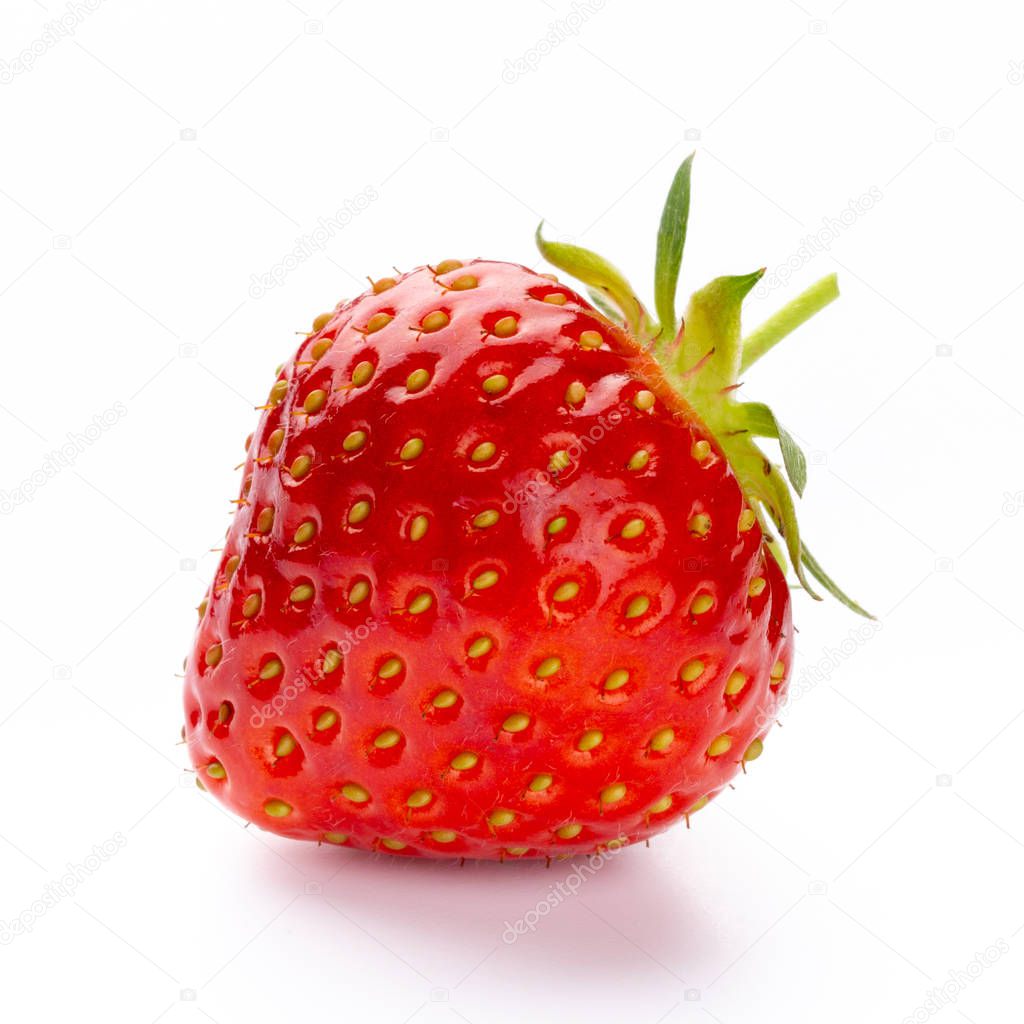 Fresh strawberries closeup on a white background. Isolated - Ima