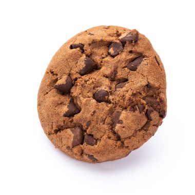 Beyaz arka plan üzerinde izole çikolatalı kurabiye. Tatlı biscu