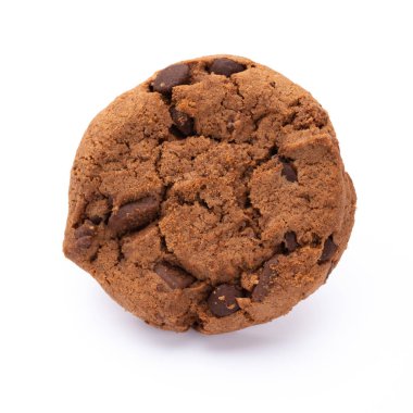 Beyaz arka plan üzerinde izole çikolatalı kurabiye. Tatlı biscu