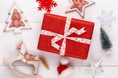 Noel dekor ve süs tarzında Noel arkaplanı.