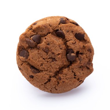 Beyaz arka plan üzerinde izole çikolatalı kurabiye. Tatlı biscu