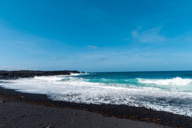 bir görünümü Beach, lanzarote, Kanarya Adaları, İspanya.