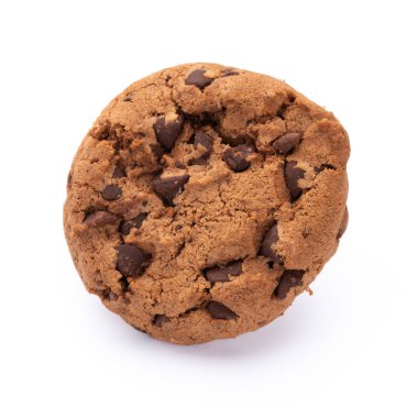 Beyaz arka plan üzerinde izole çikolatalı kurabiye. Tatlı biscu