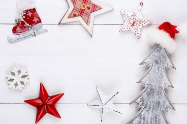 Noel dekor ve süs tarzında Noel arkaplanı.