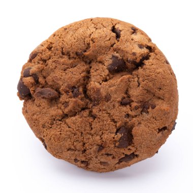 Beyaz arka plan üzerinde izole çikolatalı kurabiye. Tatlı biscu