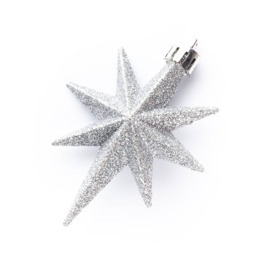 Beyaz bir arka planda Noel dekoru yakın plan. İzole edilmiş - Resim