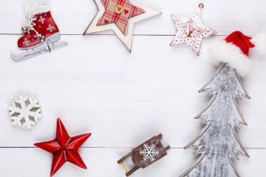 Noel dekor ve süs tarzında Noel arkaplanı.