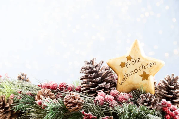 Christmas fir tree with bokeh background. Merry Christmas and Ha — Stock Photo, Image