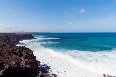 bir görünümü Beach, lanzarote, Kanarya Adaları, İspanya.