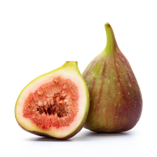 Fig frukter isolerad på vit bakgrund. Ovanifrån. Lägenheten låg patt — Stockfoto