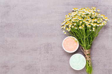 Papatya aromaterapi Tema, el yapımı kozmetik. metin için yer