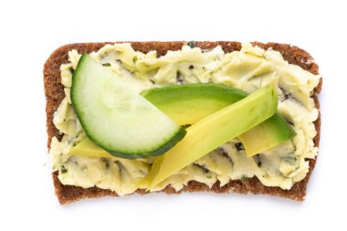 Krem peynirli, sebzeli ve salamlı sandviç..