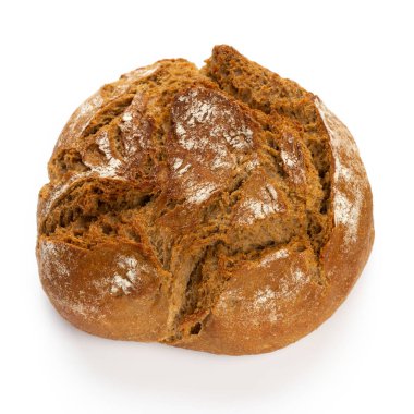 Beyaz arkaplanda çavdar ekmekleri.