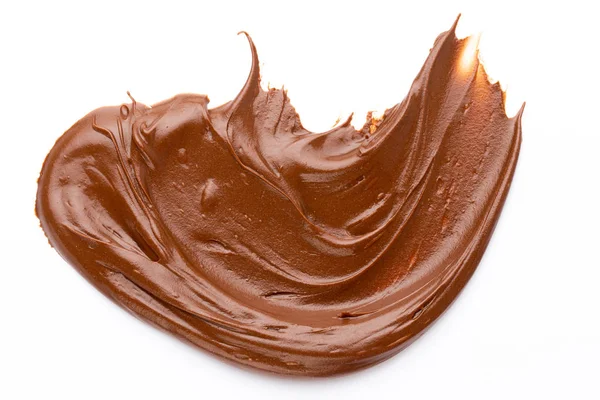 Krim coklat diisolasi pada latar belakang putih. Letak rata. — Stok Foto