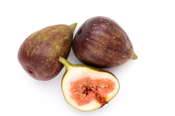 Fig fruits isolated on white background. Top view. Flat lay patt — Stock Photo, Image