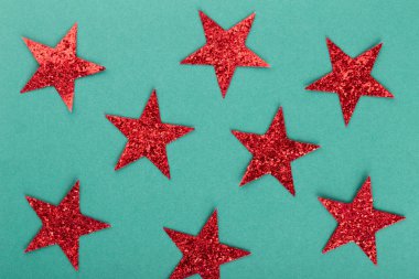 Parlayan Yıldızlarla Noel Arkaplanı. 