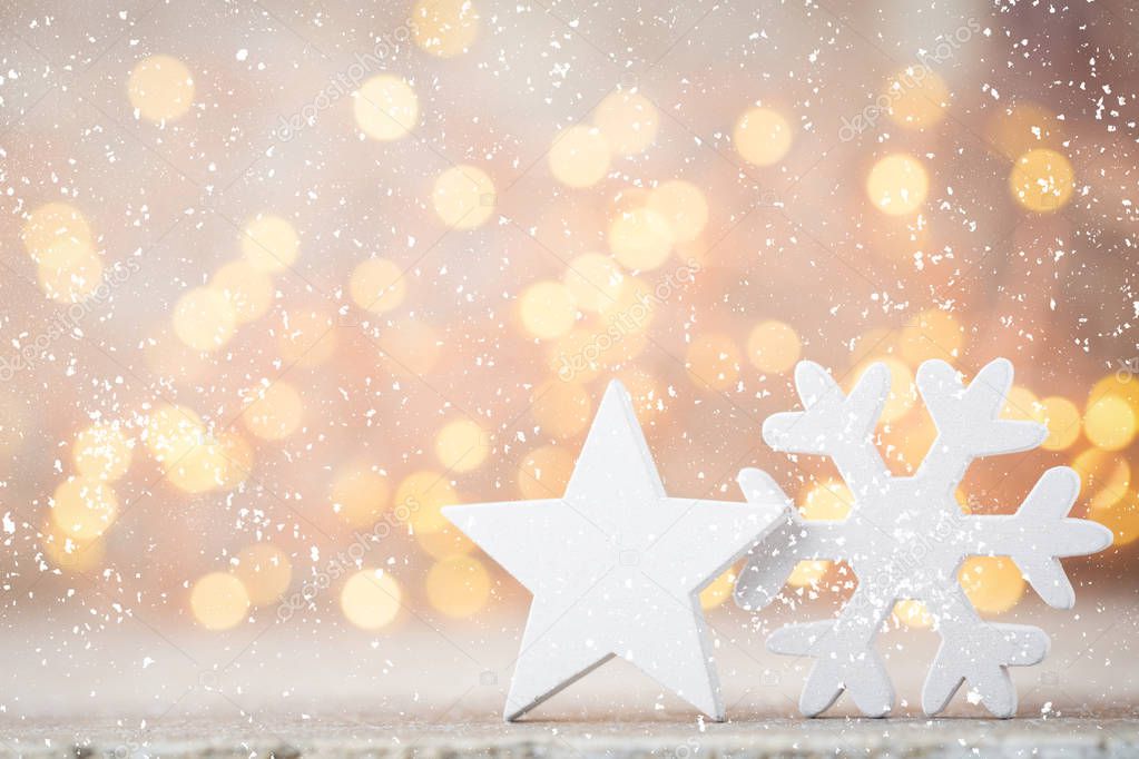 Christmas decor with santa hat. Vintages background.