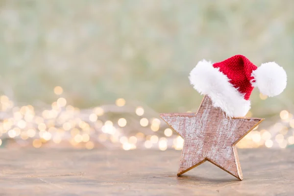 Vánoční hvězda, dekor na pozadí bokeh barevné. Vánoce nebo — Stock fotografie