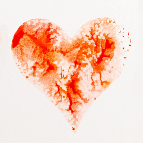 Aquarell Herz Valentinstag Glückwunschkarte Liebe Beziehung Kunst Malerei — Stockfoto