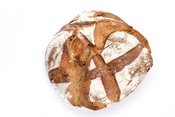 Rogge Bio Brood Witte Achtergrond — Stockfoto