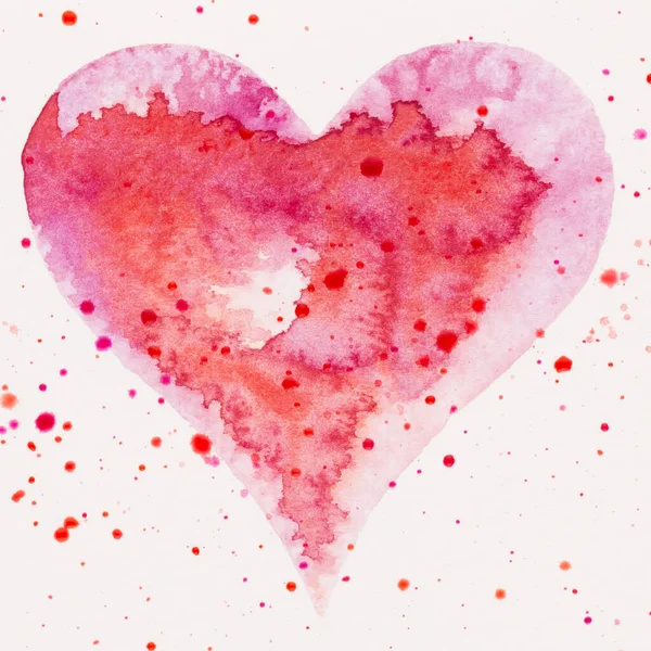 Καρδιά Ακουαρέλας Ημέρα Του Αγίου Βαλεντίνου Greating Card Αγάπη Σχέση — Φωτογραφία Αρχείου