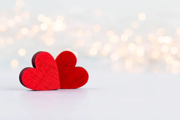 День Святого Валентина Фон Красными Сердцами Большие Карты — стоковое фото