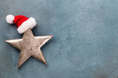 Altın yıldızlı Noel arkaplanı. Yeni Yıl Dekorasyonu. 