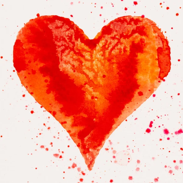 Aquarell Herz Valentinstag Glückwunschkarte Liebe Beziehung Kunst Malerei — Stockfoto