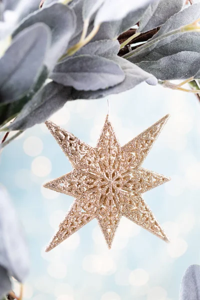 Vánoční Hvězdy Pozadí Bokeh Koncept Vánočních Oslav Pozdrav — Stock fotografie