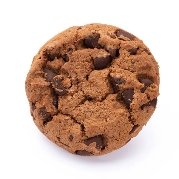 Beyaz arka planda izole edilmiş çikolatalı kurabiyeler. Tatlı bisküviler. Ev yapımı pasta.. 