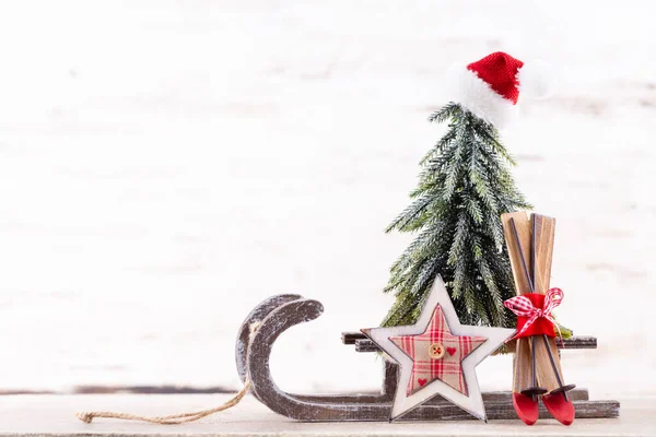 Christmas holidays composition on wooden background