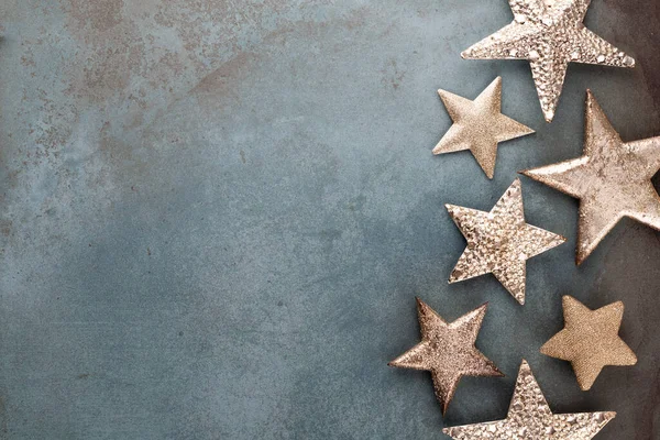 Şablon tasarımı için Noel yıldızı dekorasyon koleksiyonu. Yukarıdan bak. Düz yatıyordu