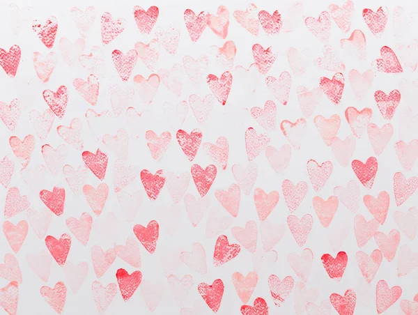 Abstrato Aquarela Vermelho Fundo Coração Rosa Conceito Amor — Fotografia de Stock