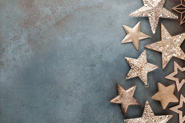 Şablon tasarımı için Noel yıldızı dekorasyon koleksiyonu. Yukarıdan bak. Düz yatıyordu