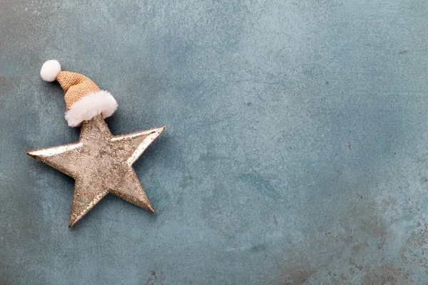Weihnachten Hintergrund Mit Goldenem Stern Neujahrsdekor — Stockfoto