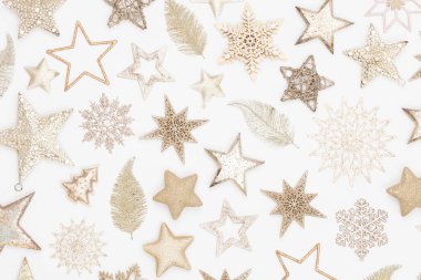 Beyaz ahşap masanın üzerinde Noel arkaplanı.