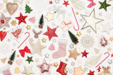 Noel düz kompozisyon arka planı.