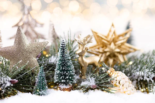 Fondo Navidad Con Árbol Luces Brillantes Borrosas — Foto de Stock