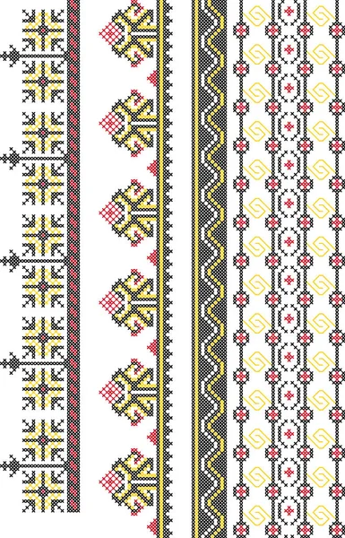 Traditionele Etnische Roemeense Decoratief Element Vector Sjabloon Grenzen Stockillustratie