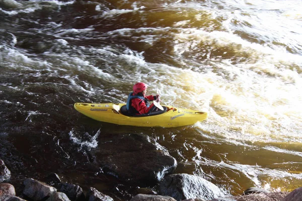 2020 Russie Région Leningrad Village Losevo Entraînement Rafting Sportif Sur — Photo