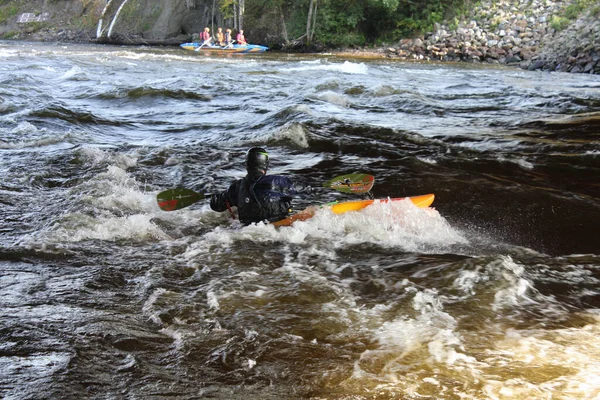 2020 Russie Région Leningrad Village Losevo Entraînement Rafting Sportif Sur — Photo