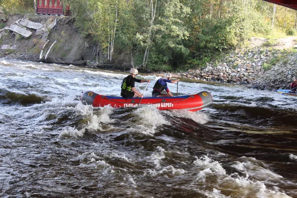 2020 Russia Leningrad Region Losevo Village Sports Rafting Training Rapids — Stock Photo, Image